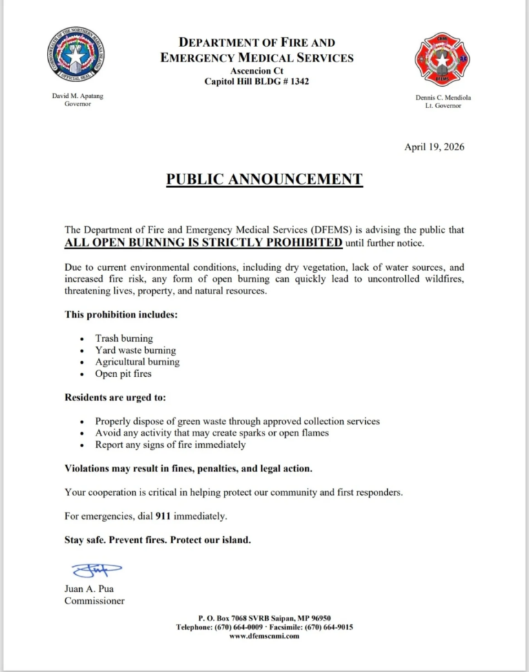 Public Advisory – No Open Burning