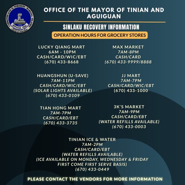 Tinian Typhoon Sinlaku Recovery Update    