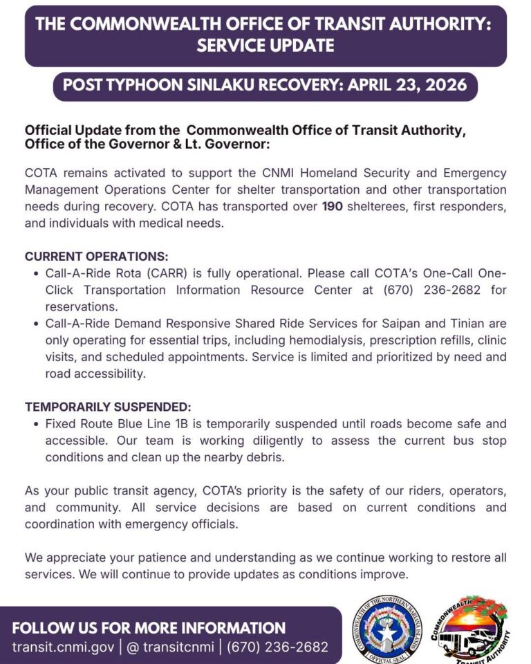 COTA Service Update as of April 23, 2026 – Recovery Operations Ongoing