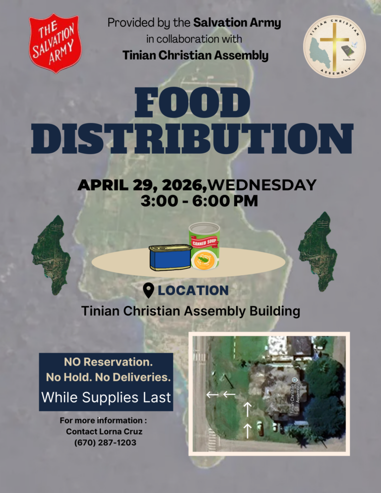 Salvation Army in collaboration with Tinian Christian Assembly conducts Food Distribution