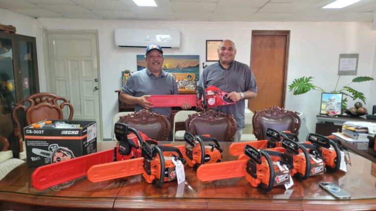 Guam Lt. Governor Joshua Franquez Tenorio donated chainsaws to the Tinian Mayor’s Office