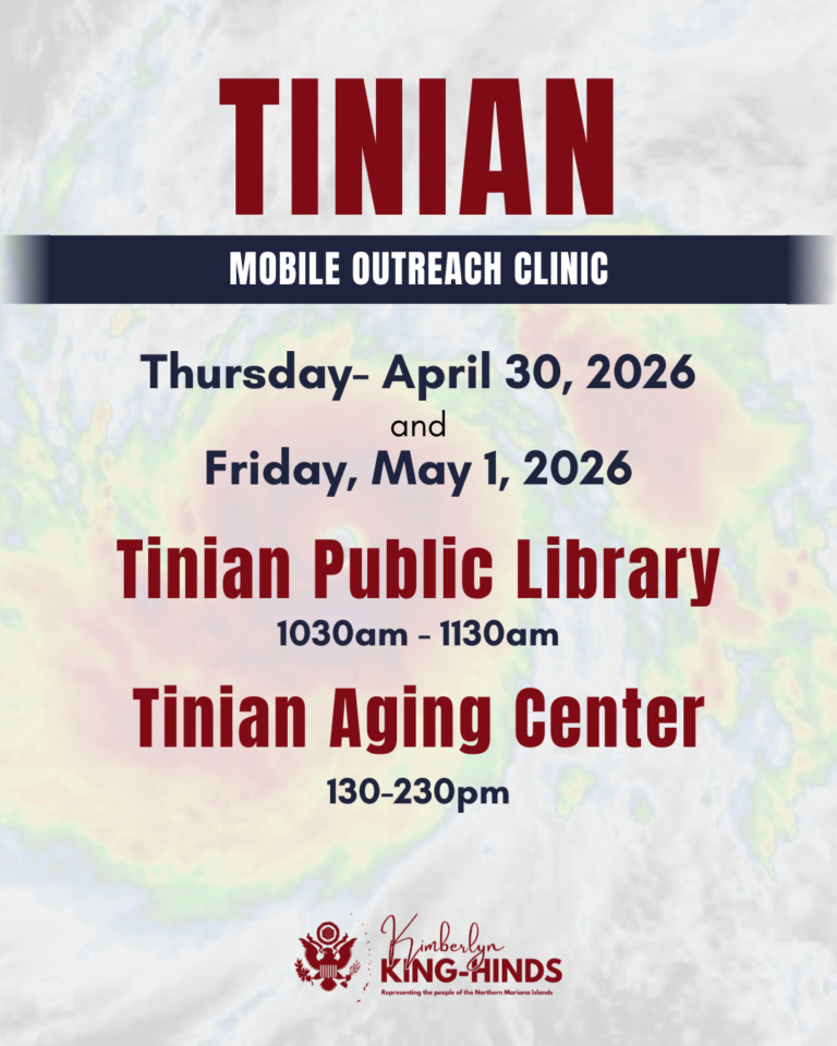 COMMUNITY NOTICE: MOBILE OUTREACH CLINIC – TINIAN