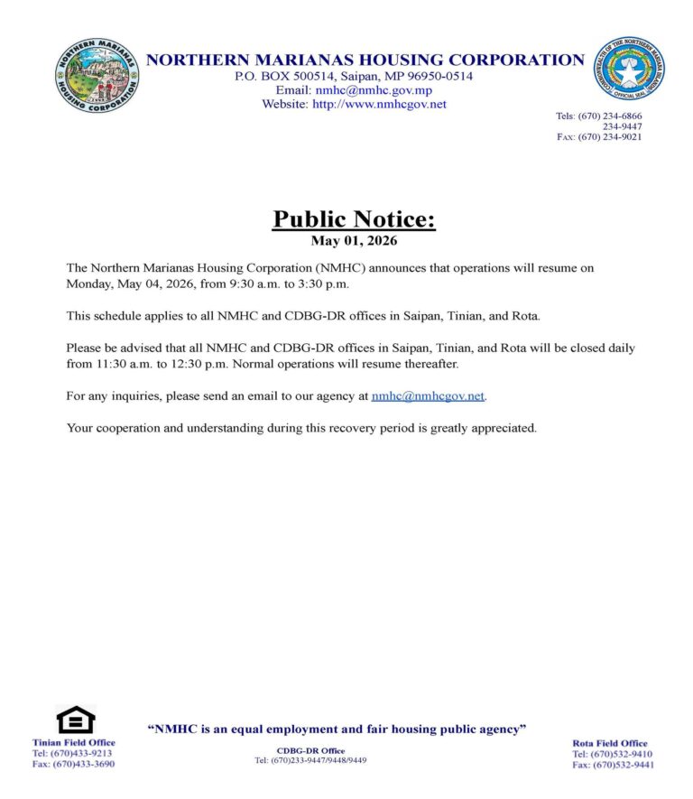 PUBLIC NOTICE: NMHC